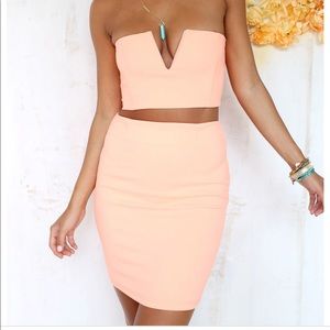 Sabo Skirt Peach V Set